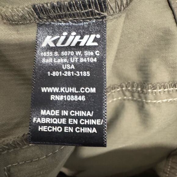 Kuhl Jacket Womens XS Button Zip Front Cargo Utility Olive Green Built In Hood - Picture 10 of 14